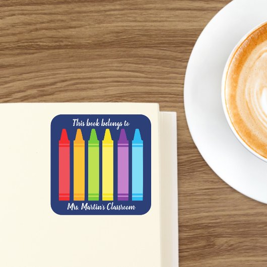 Cute Elementary School Dit boek behoort tot Crayon Vierkante Sticker