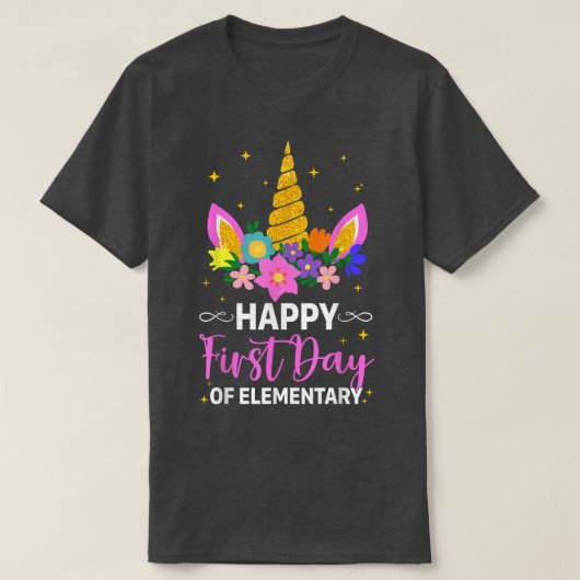 Cute Elementary Unicorn First Day of School Boy Gi T-shirt (Design voorkant)