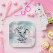 Cute Elephant 1e verjaardag Papieren Bordje (Feest)