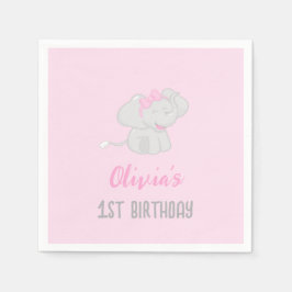 Cute Elephant 1st Birthday Girl Servet