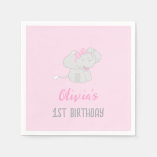 Cute Elephant 1st Birthday Girl Servet