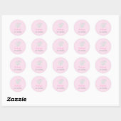 Cute Elephant 1st Birthday roze Ronde Sticker (Vel)