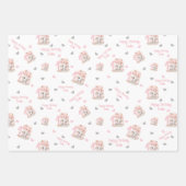 Cute Elephant | 1ste verjaardag meisje op maat Inpakpapier Vel (Voorkant)