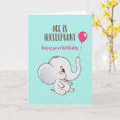 Cute Elephant Age is een irrelevante grappige dag Kaart (Gele Bloem)