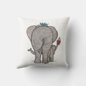 Cute Elephant and Baby Cushion Kussen (Achterkant)