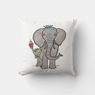 Cute Elephant and Baby Cushion Kussen