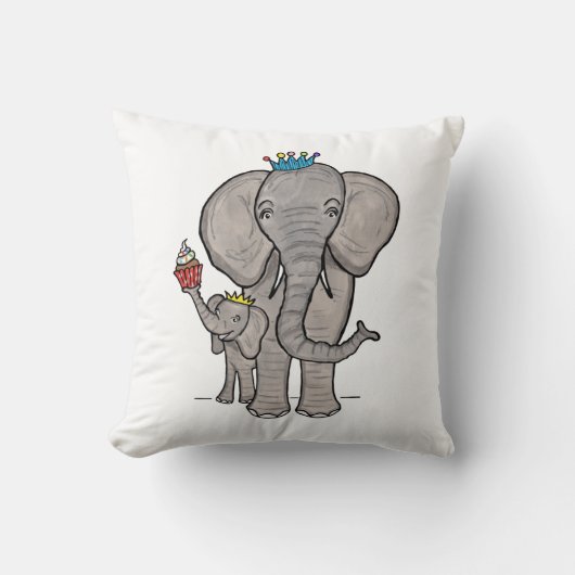 Cute Elephant and Baby Cushion Kussen (Voorkant)