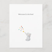 Cute Elephant And Hearts Welcome New Baby Card Briefkaart (Voorkant)