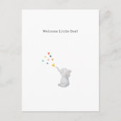 Cute Elephant And Hearts Welcome New Baby Card Briefkaart (Voorkant)