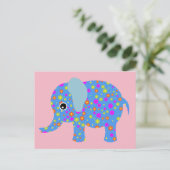 Cute Elephant Art Briefkaarten (Staand voorkant)