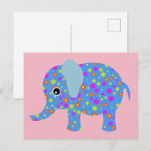 Cute Elephant Art Briefkaarten (Voorkant / Achterkant)