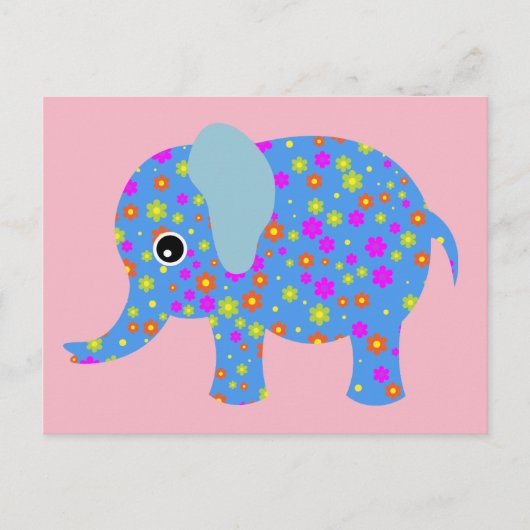 Cute Elephant Art Briefkaarten (Voorkant)