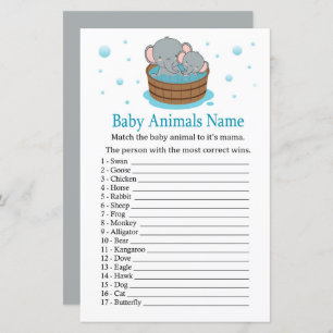 Cute Elephant Baby Animals Name Game