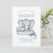 Cute Elephant Baby Boy Blue White Simple Simple Kaart (Staand voorkant)