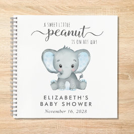 Cute Elephant Baby Boy Shower Guest Book Notitieboek