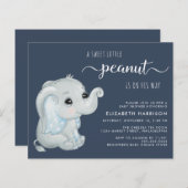 Cute Elephant Baby Boy Shower Invitation (Voorkant / Achterkant)