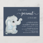 Cute Elephant Baby Boy Shower Invitation (Voorkant)
