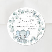 Cute Elephant Baby Boy Shower Ronde Sticker