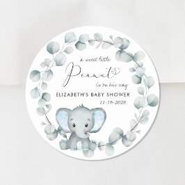 Cute Elephant Baby Boy Shower Ronde Sticker