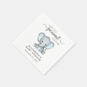 Cute Elephant Baby Boy Shower Servet (Hoek)