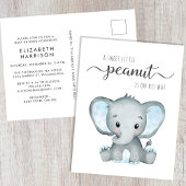 Cute Elephant Baby Boy Shower Uitnodiging Briefkaart