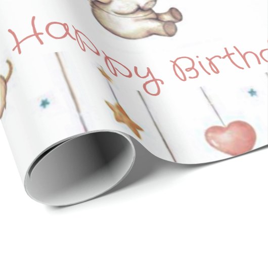 Cute Elephant baby Cadeaupapier (Rol Hoek)