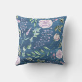 Cute Elephant Baby Custom Name Blue Wood Kussen (Achterkant)