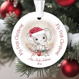 Cute Elephant Baby First KerstBoy Acryllic Ornament