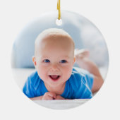 Cute Elephant Baby First KerstBoy Foto Keramisch Ornament (Achterkant)