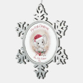 Cute Elephant Baby First KerstBoy Ornament (Rechts)