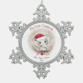 Cute Elephant Baby First KerstBoy Ornament (Voorkant)