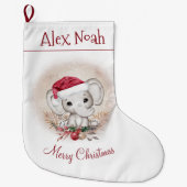 Cute Elephant Baby First Kerststop Grote Kerstsok (Voorkant)