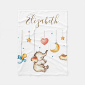 Cute Elephant baby Fleece Deken (Voorkant)