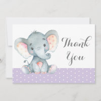 Cute Elephant Baby Girl Paars en grijs