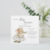 Cute Elephant Baby Girl Shower (Staand voorkant)