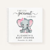 Cute Elephant Baby Girl Shower Guest Book Notitieboek (Voorkant)