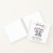 Cute Elephant Baby Girl Shower Guest Book Notitieboek (Binnen)