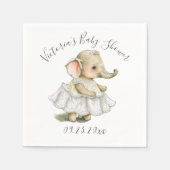 Cute Elephant Baby Girl Shower Napkins Servet (Voorkant)