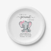 Cute Elephant Baby Girl Shower Papieren Bordje (Voorkant)
