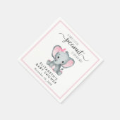 Cute Elephant Baby Girl Shower Servet (Hoek)