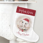 Cute Elephant Baby Girl Stocking Name Grote Kerstsok<br><div class="desc">Kutste kleine olifantenmeisje met Kerstmis met zachte kerstkleuren. Gebruik de online hulpmiddelen van de sjabloon om met een naam te personaliseren. U kunt doopvont, grootte en plaatsing aanpassen, is de tekst volledig editable. Ook, kunt u de grootte van het afbeelding veranderen als u.. wilt. Overeenkomende objecten zijn beschikbaar in mijn...</div>