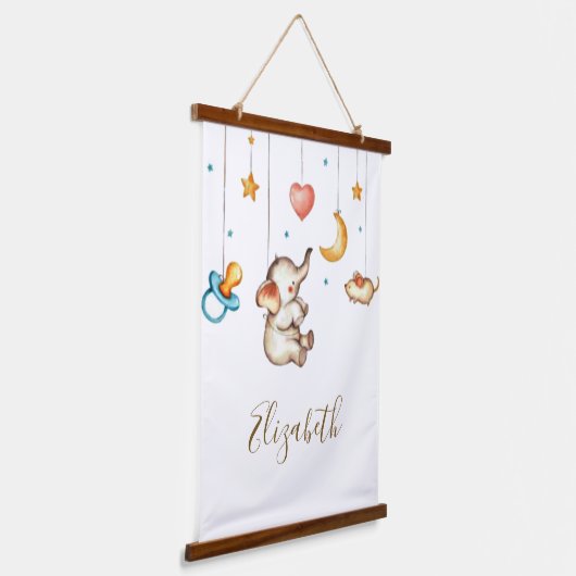 Cute Elephant baby Hangend Wandkleed (Gebogen)