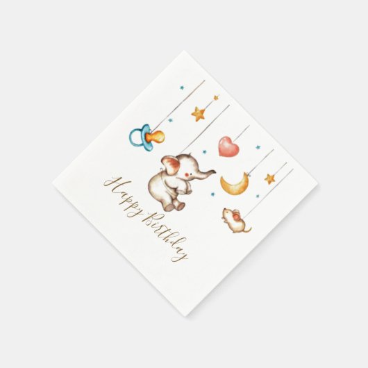 Cute Elephant baby Servet (Hoek)