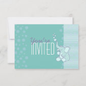 Cute Elephant baby shower aqua blue-uitnodiging Kaart (Achterkant)