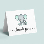 Cute Elephant Baby shower Bedankkaart
