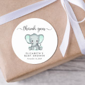 Cute Elephant Baby shower Bedankt Ronde Sticker