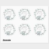 Cute Elephant Baby shower Bedankt Ronde Sticker (Vel)