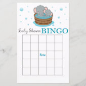 Cute elephant baby shower bingo card (Voorkant)