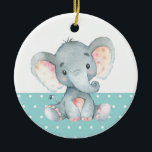 Cute Elephant Baby shower Blauwgroen Aqua Turquois Keramisch Ornament<br><div class="desc">Cute Elephant Baby shower Blauwgroen Aqua Turquoise Ceramic Ornament</div>