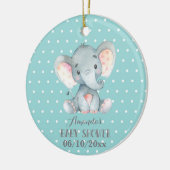Cute Elephant Baby shower Blauwgroen en Grey Keramisch Ornament (Links)